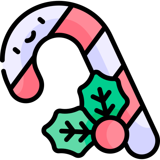 Candy cane Kawaii Lineal color icon