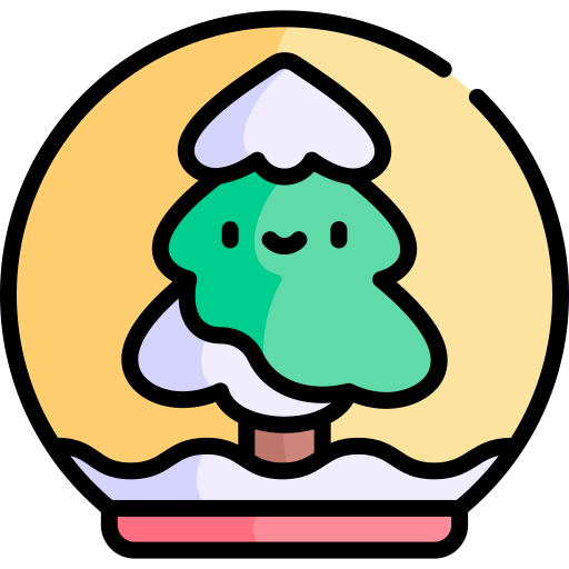 Śnieżna kula Kawaii Lineal color ikona