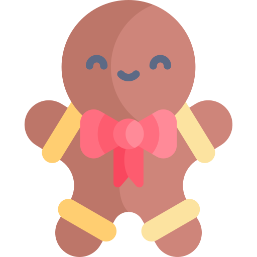 Gingerbread man Kawaii Flat icon
