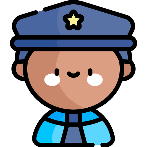 policja Kawaii Lineal color ikona