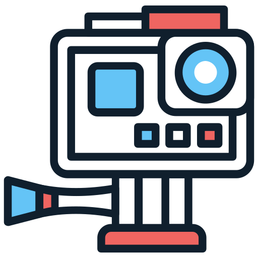cámara de acción Generic color lineal-color icono