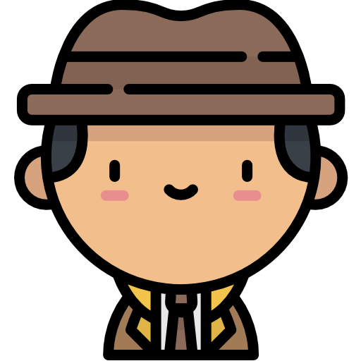 detective Kawaii Lineal color icono