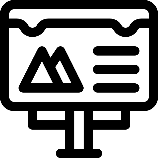 cartelera Basic Rounded Lineal icono