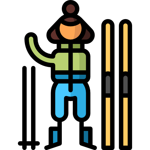 Ski Puppet Characters Lineal Color icon