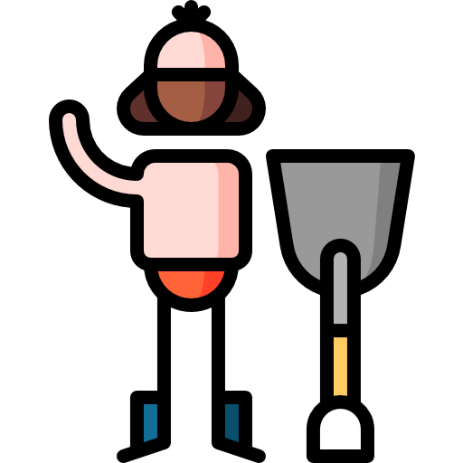 Shovel Puppet Characters Lineal Color icon
