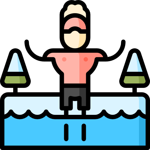 nadar en hielo Puppet Characters Lineal Color icono