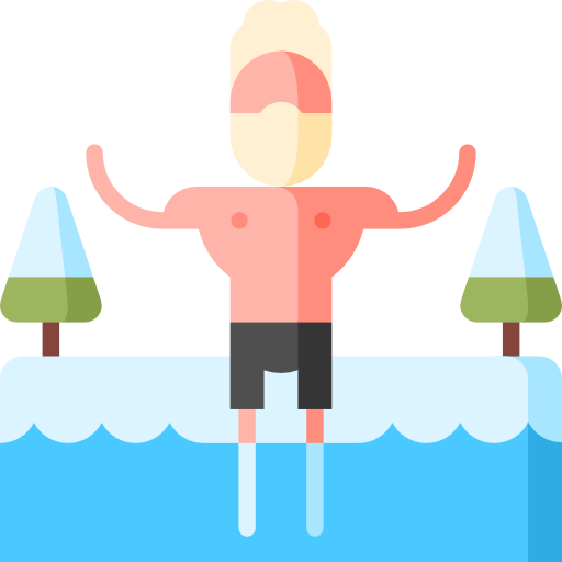 nuoto sul ghiaccio Puppet Characters Flat icona
