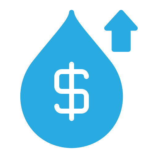 Цена на воду Generic color fill иконка
