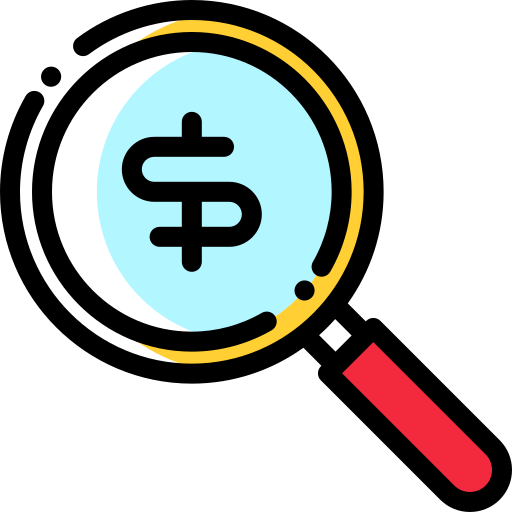Magnifying glass Detailed Rounded Color Omission icon
