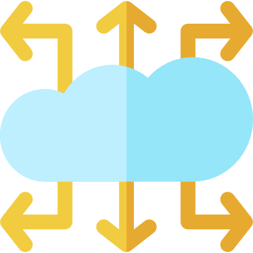 computación en la nube Basic Rounded Flat icono