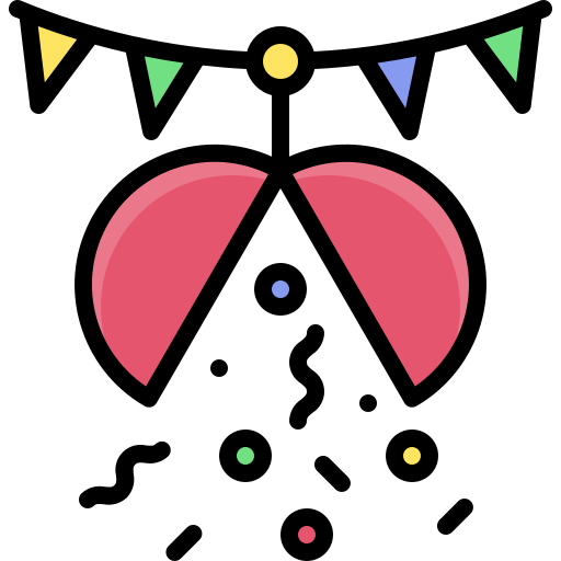 palla di coriandoli Generic color lineal-color icona