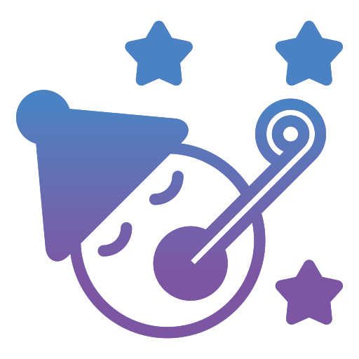 Party trumpets Generic gradient fill icon
