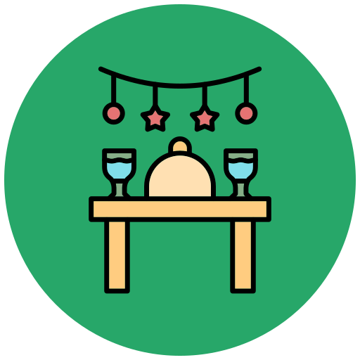 Dinner table Generic color lineal-color icon