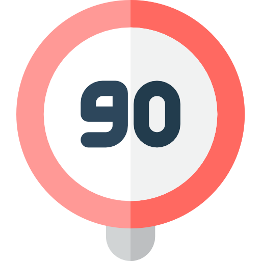 límite de velocidad Basic Rounded Flat icono