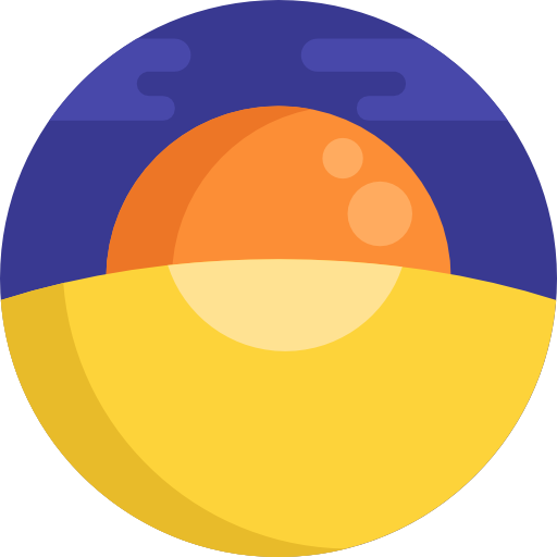 le coucher du soleil Detailed Flat Circular Flat Icône