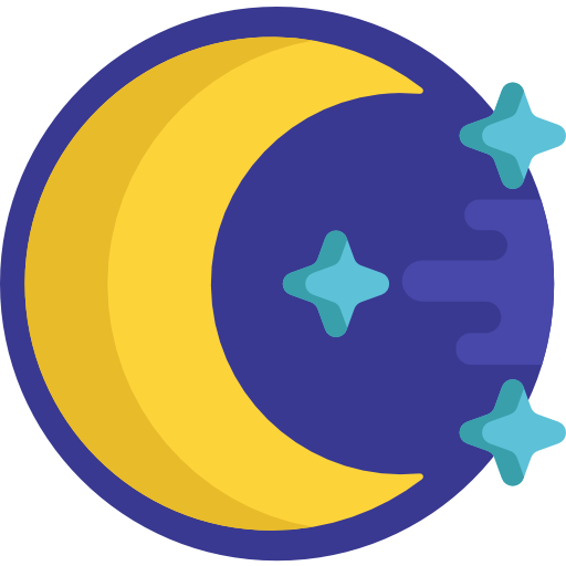 nuit Detailed Flat Circular Flat Icône