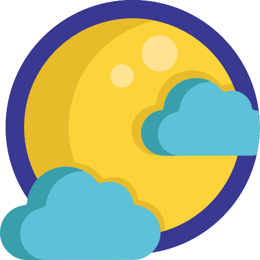 bewolkte nacht Detailed Flat Circular Flat icoon