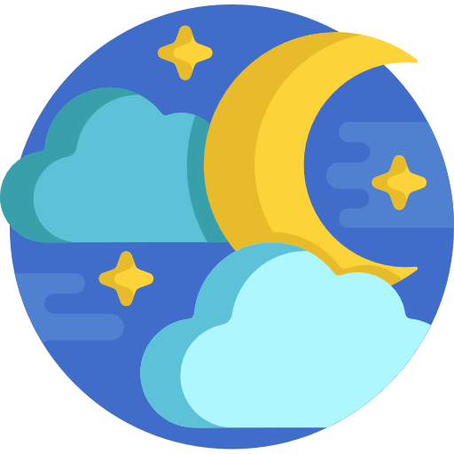 pochmurna noc Detailed Flat Circular Flat ikona