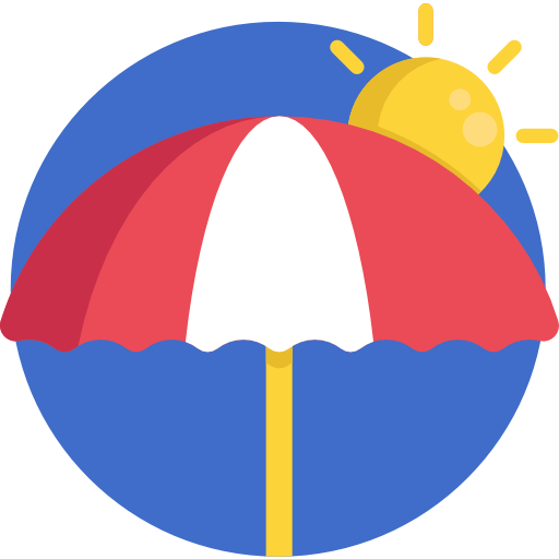 Sun umbrella Detailed Flat Circular Flat icon