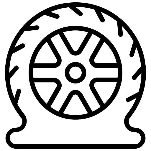 パンクしたタイヤ Generic black outline icon