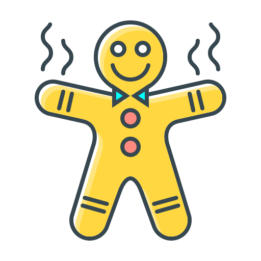 Gingerbread men Generic color lineal-color icon