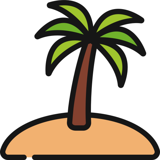 Palm tree Juicy Fish Lineal color icon