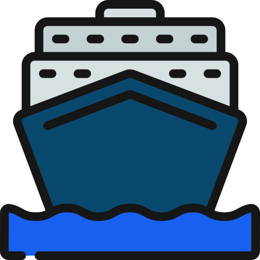 Cruise ship Juicy Fish Lineal color icon