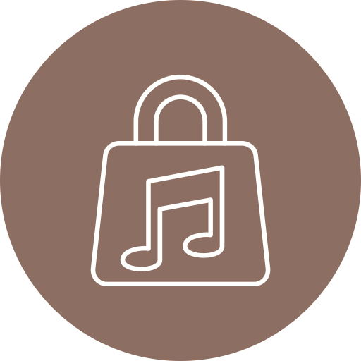 aplikacja sklepu muzycznego Generic color fill ikona