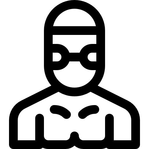 nadador Basic Rounded Lineal icono