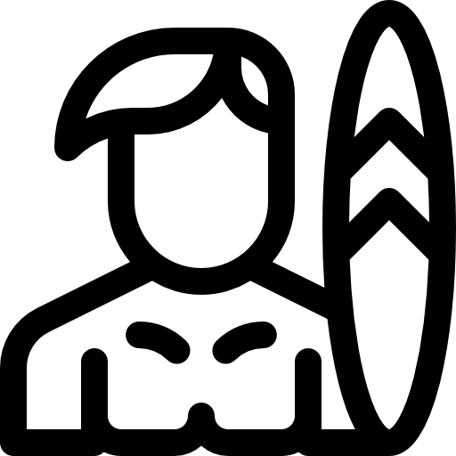 サーフボード Basic Rounded Lineal icon