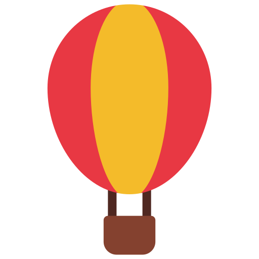 Hot air balloon Juicy Fish Flat icon