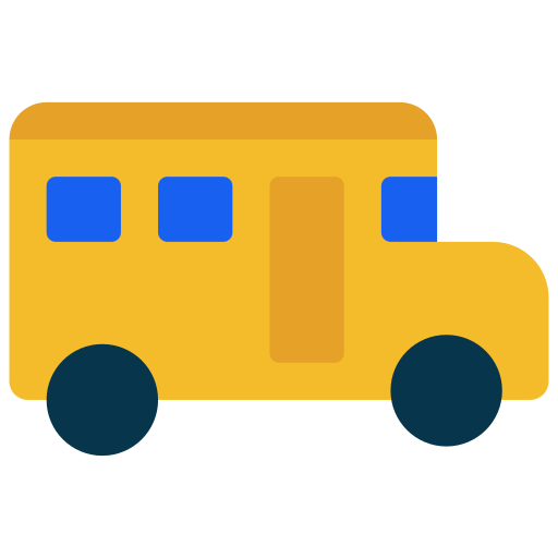 School bus Juicy Fish Flat icon