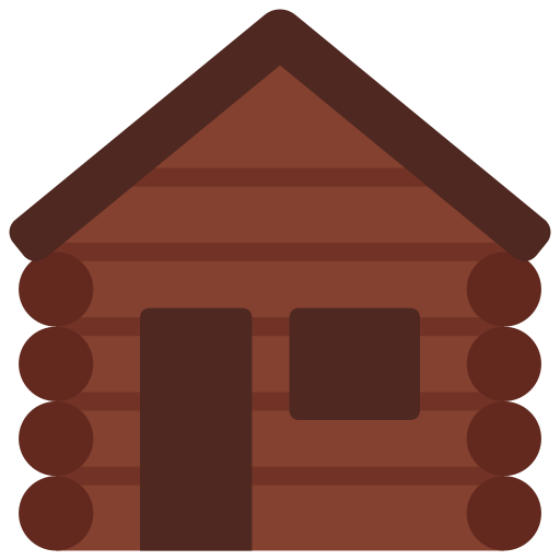 Log cabin Juicy Fish Flat icon