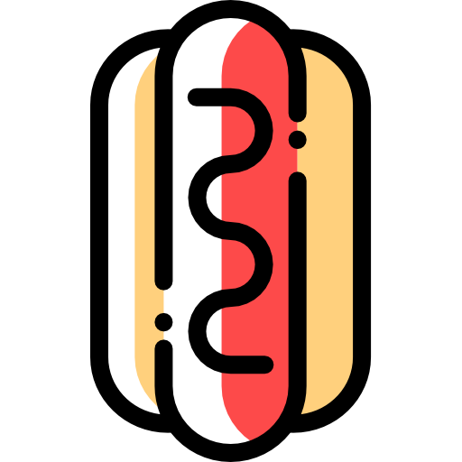 hotdog Detailed Rounded Color Omission ikona