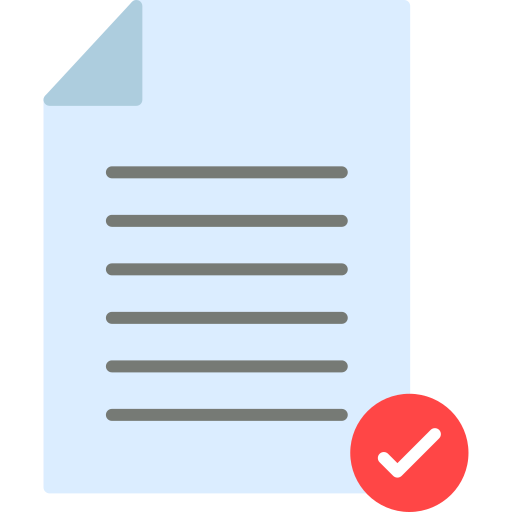 Approved file Generic color fill icon