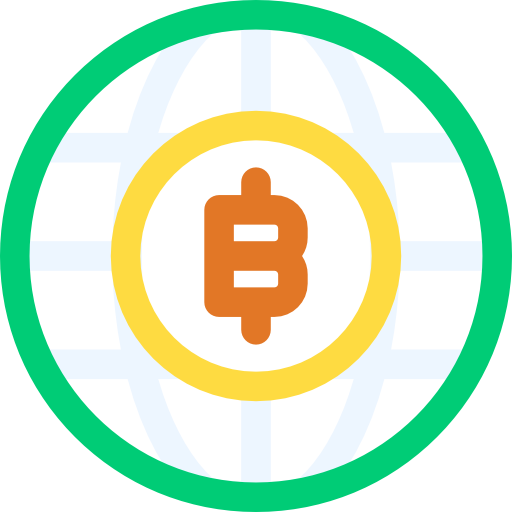 bitcoin Basic Rounded Lineal Color Icône
