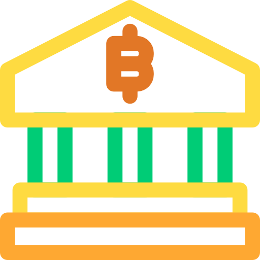 Bank Basic Rounded Lineal Color icon