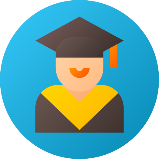 Graduate Flat Circular Gradient icon