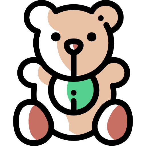 Teddy bear Detailed Rounded Color Omission icon