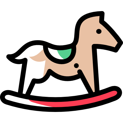 Rocking horse Detailed Rounded Color Omission icon