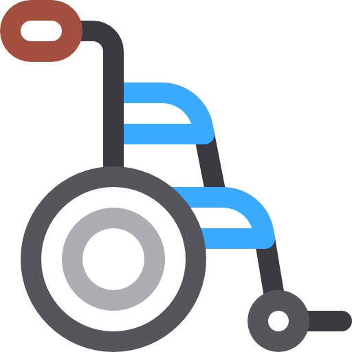 바퀴 달린 의자 Basic Rounded Lineal Color icon