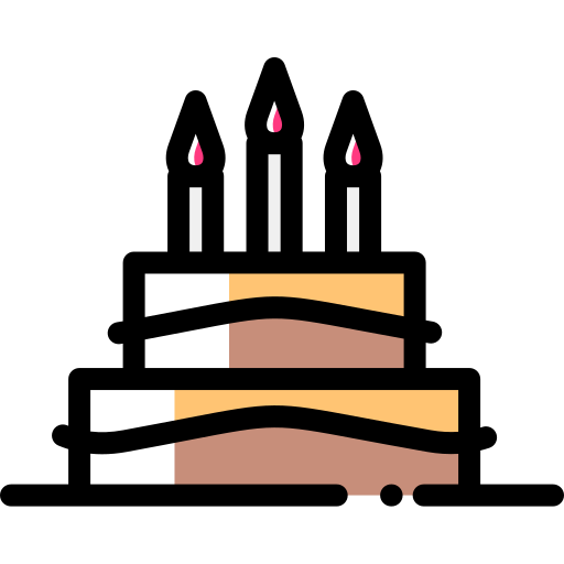 Торт на день рождения Detailed Rounded Color Omission иконка