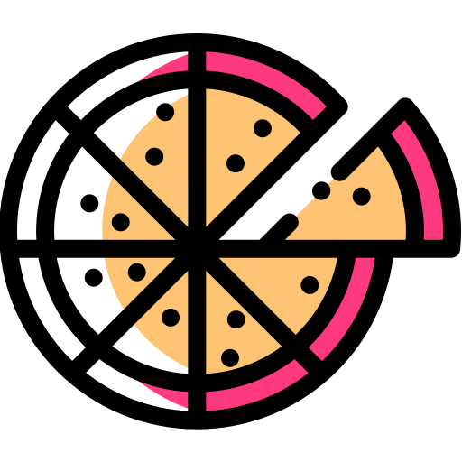 Pizza Detailed Rounded Color Omission icon