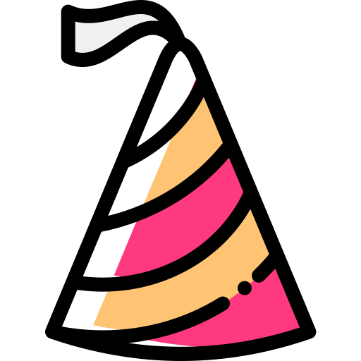 Party hat Detailed Rounded Color Omission icon