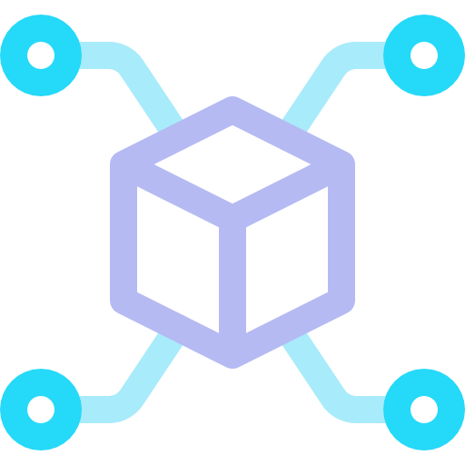 Blockchain Basic Rounded Lineal Color icon
