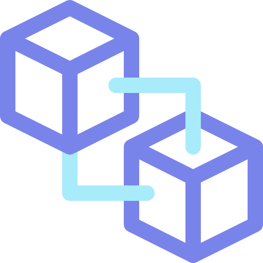 Blockchain Basic Rounded Lineal Color icon
