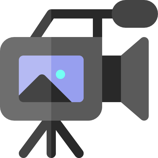 kamera wideo Basic Rounded Flat ikona