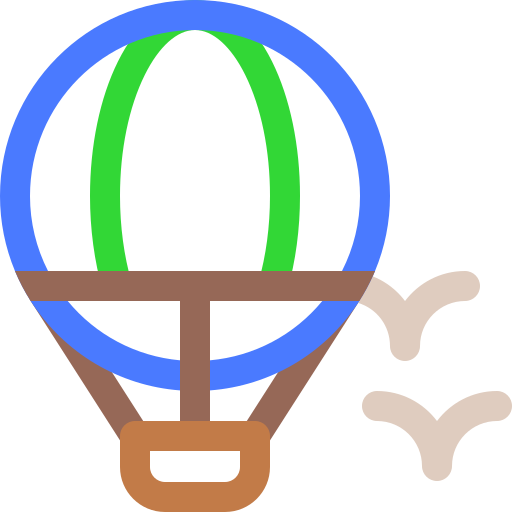 montgolfière Basic Rounded Lineal Color Icône