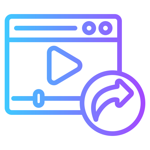 Video sharing Generic gradient outline icon