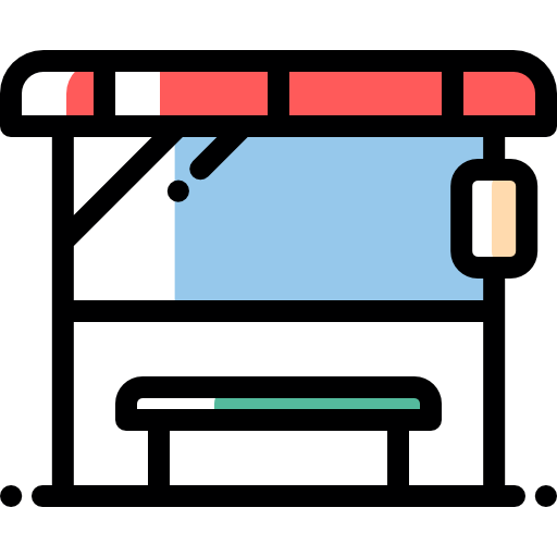 Автобусная остановка Detailed Rounded Color Omission иконка